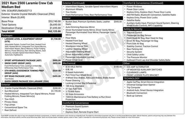 ram ram 2500 pickup 2021 3C6UR5FJ5MG653713 image ram ram 2500 pickup 2021 3C6UR5FJ5MG653713 image